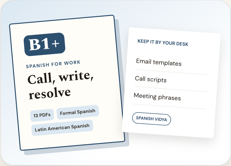 Corporate Spanish kit overview