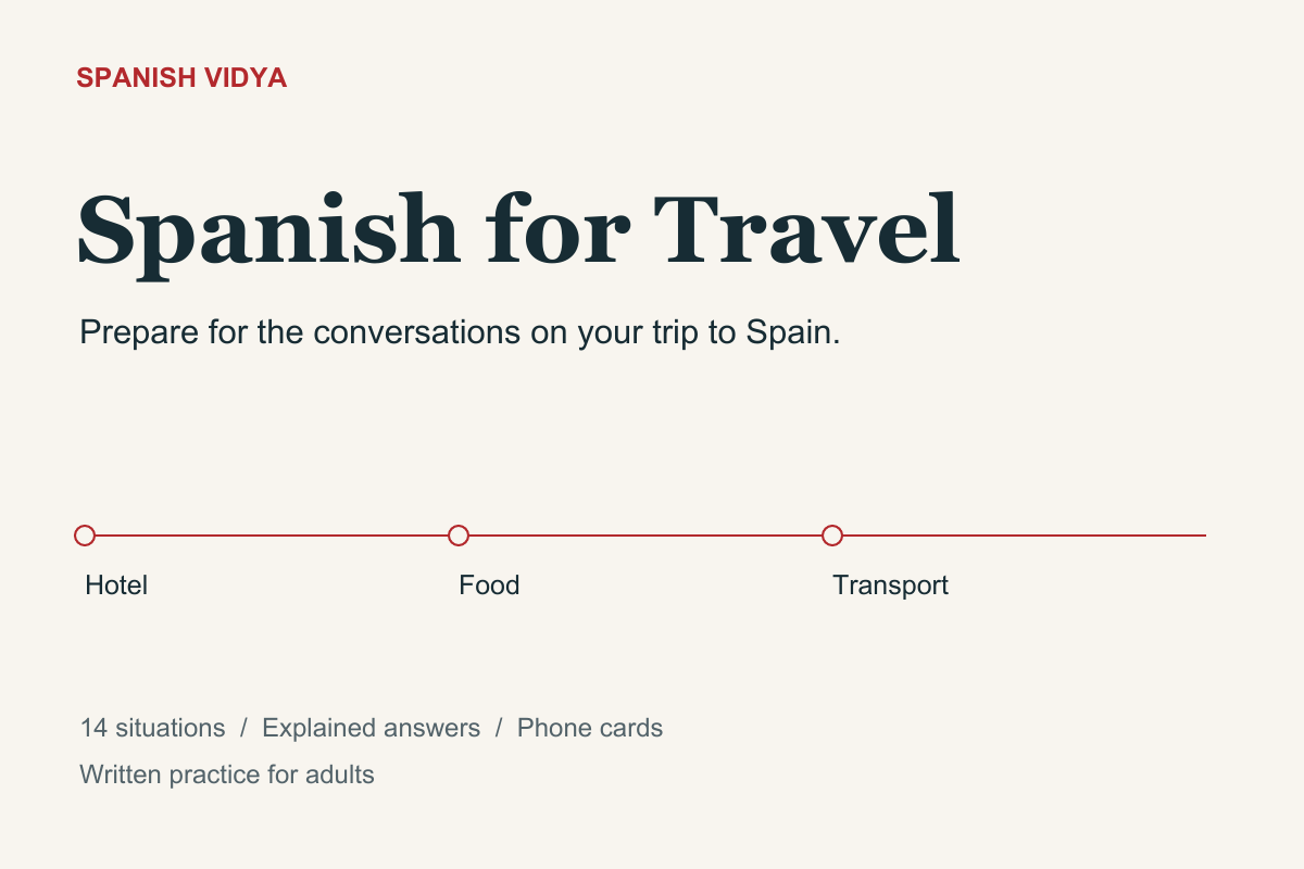 Spanish for Travel adult kit